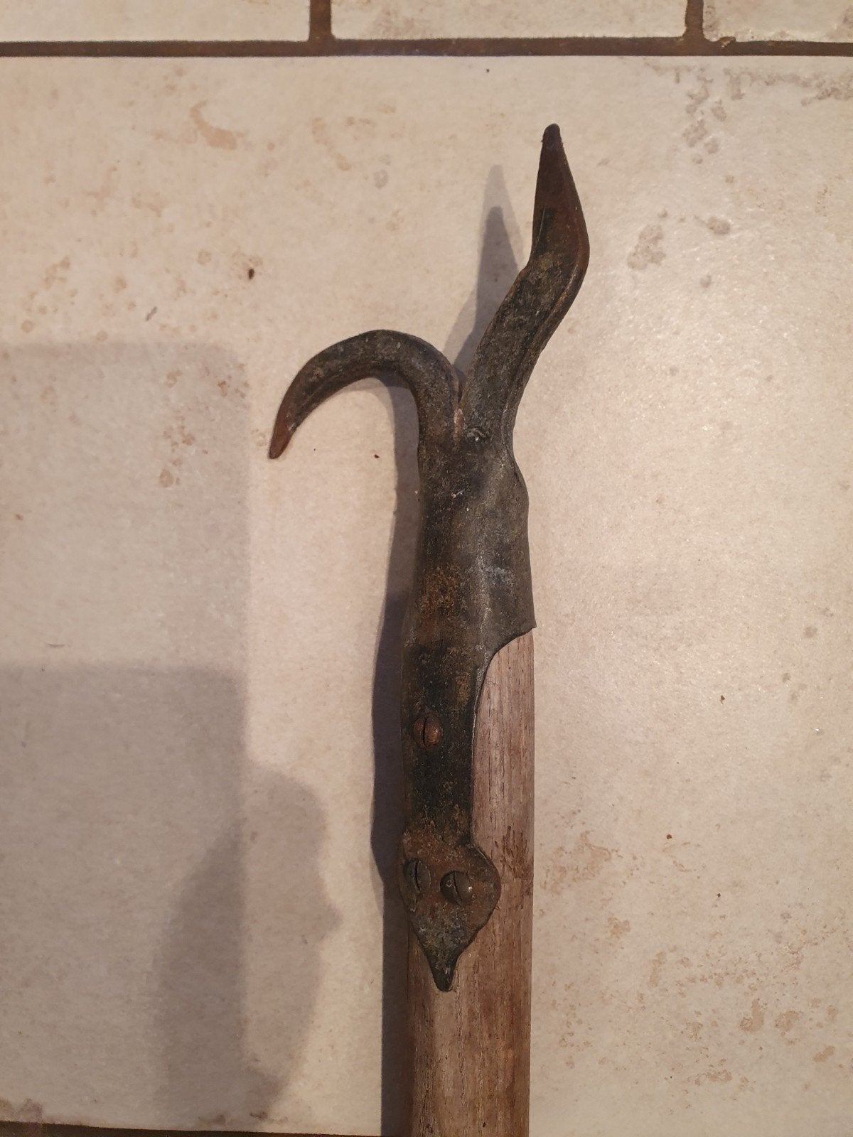 antieke pikstok met Houten Steel, Ophalen of Verzenden