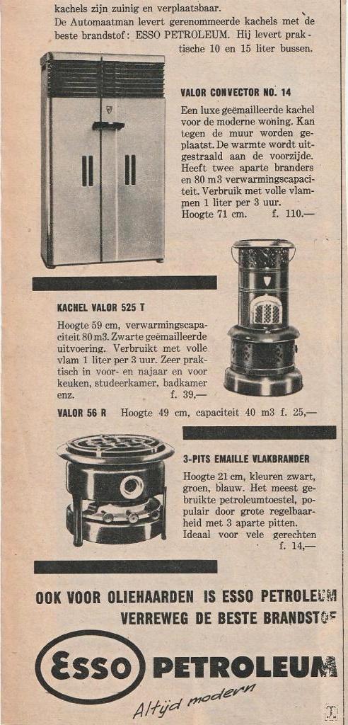 Retro reclame 1954 Esso petroleum 3 kachels jaren 50, Verzenden, Overige typen
