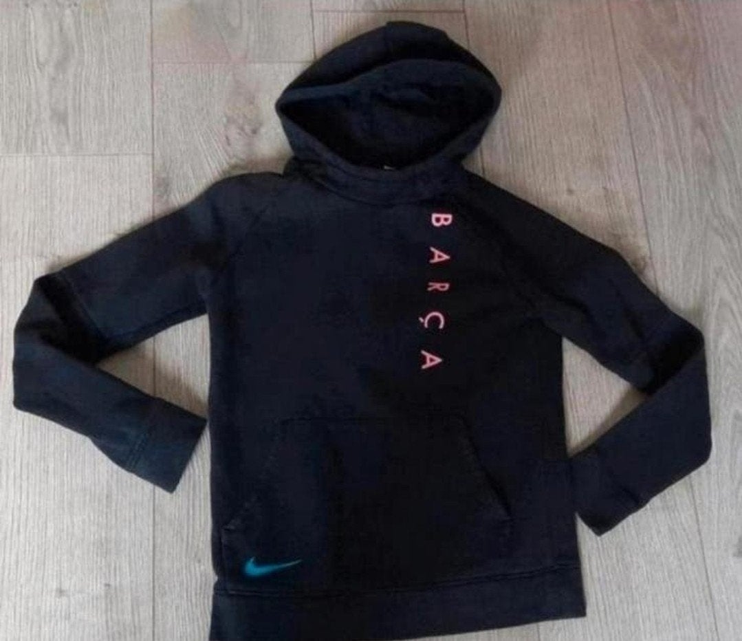 Nike Barca sweatshirt trui met capuchon maat m kids 137 - 14, Ophalen of Verzenden, Zo goed als nieuw, Jongen of Meisje, Trui of Vest