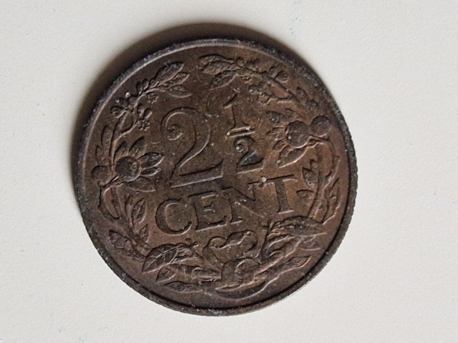 2 1/2 cent Nederland 1941 brons, Verzenden, Koningin Wilhelmina, Overige waardes, Losse munt