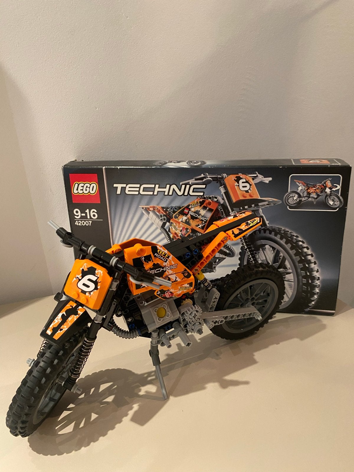 Lego Technic 42007 Motocross Bike 100% compleet met doos, Lego, Ophalen of Verzenden, Zo goed als nieuw, Complete set