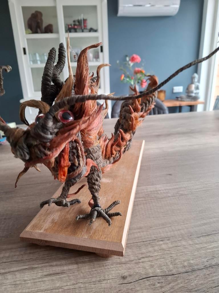 Unieke handgemaakte draak van 95 cm, Verzamelen, Beelden en Beeldjes, Ophalen of Verzenden, Zo goed als nieuw, Fantasy