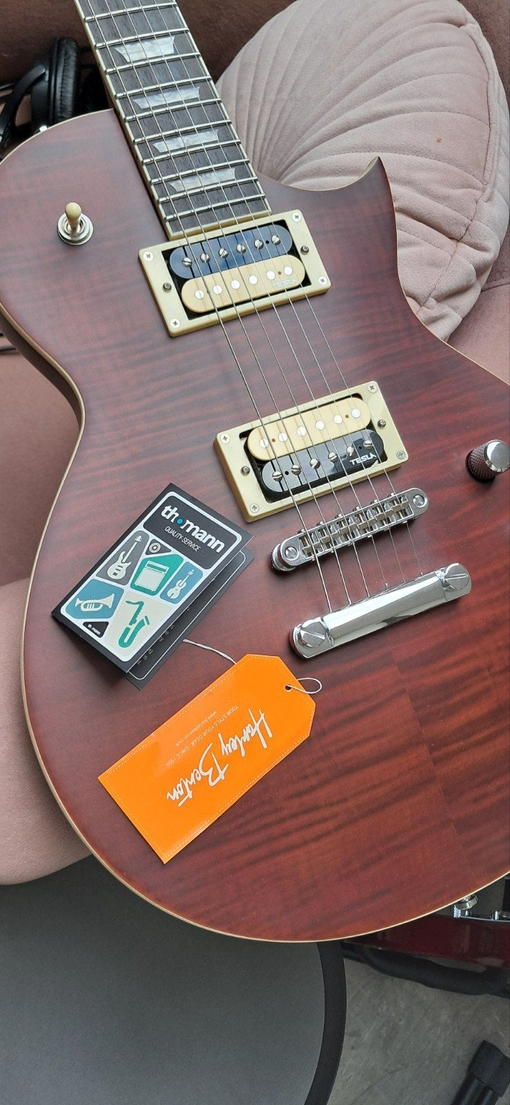 Harley Benton SC-Custom III Satin Paradise Les paul, Ophalen, Zo goed als nieuw, Solid body, Overige merken