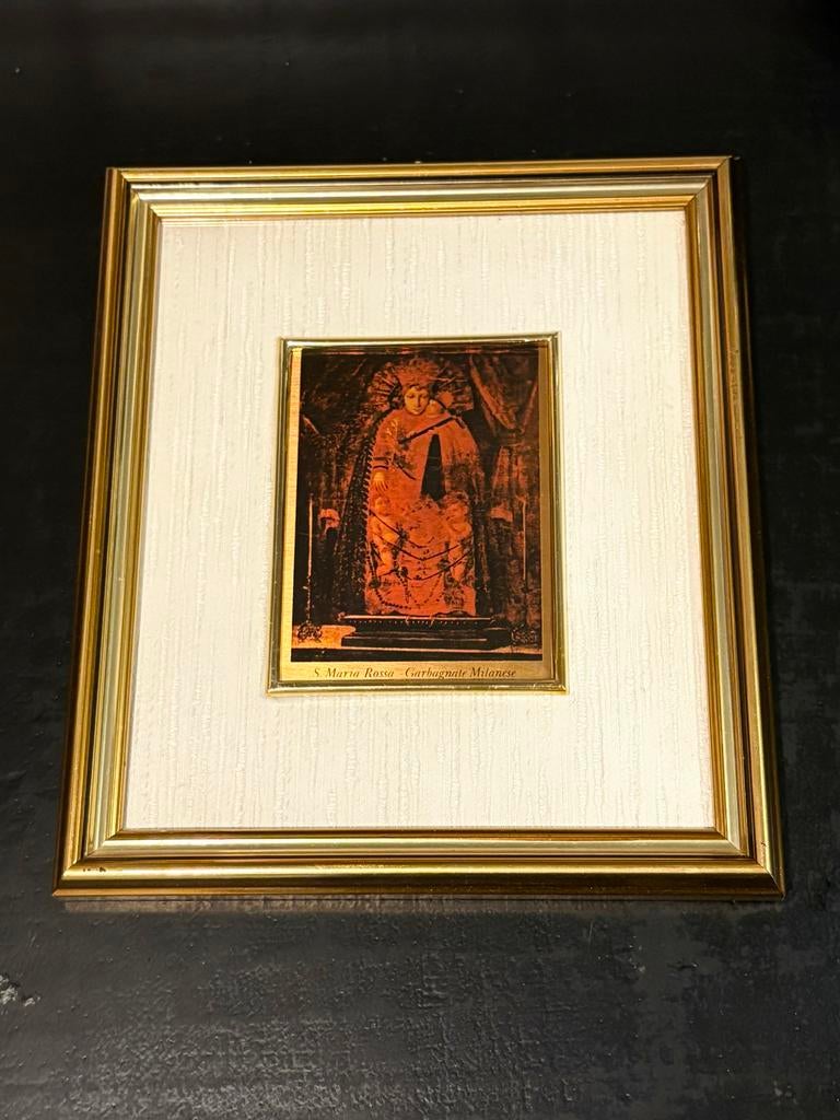 Religieus vintage Italiaans schilderijtje Madonna, Antiek en Kunst, Antiek | Overige Antiek, Ophalen of Verzenden