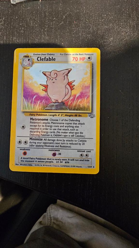 Pokémon Clefable Vintage Kaart - Jungle Set (1999), Ophalen of Verzenden, Gebruikt, Losse kaart