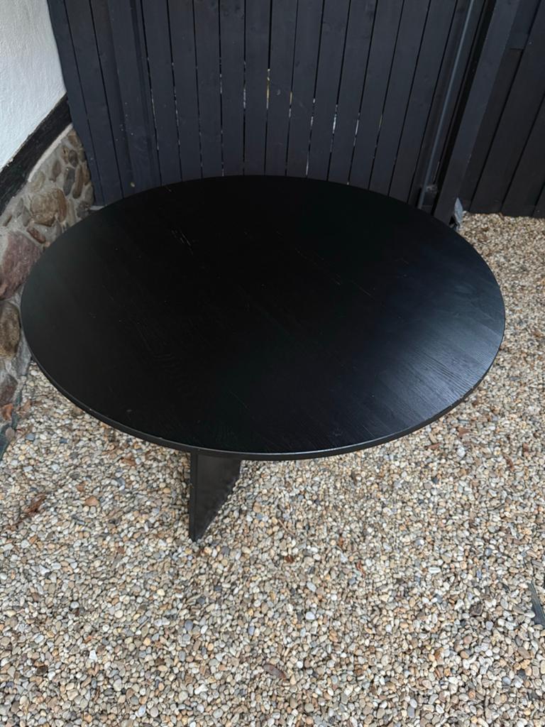 Eiken ronde tafel 130 cm diameter, Huis en Inrichting, Ophalen, Gebruikt, 100 tot 150 cm, Vier personen