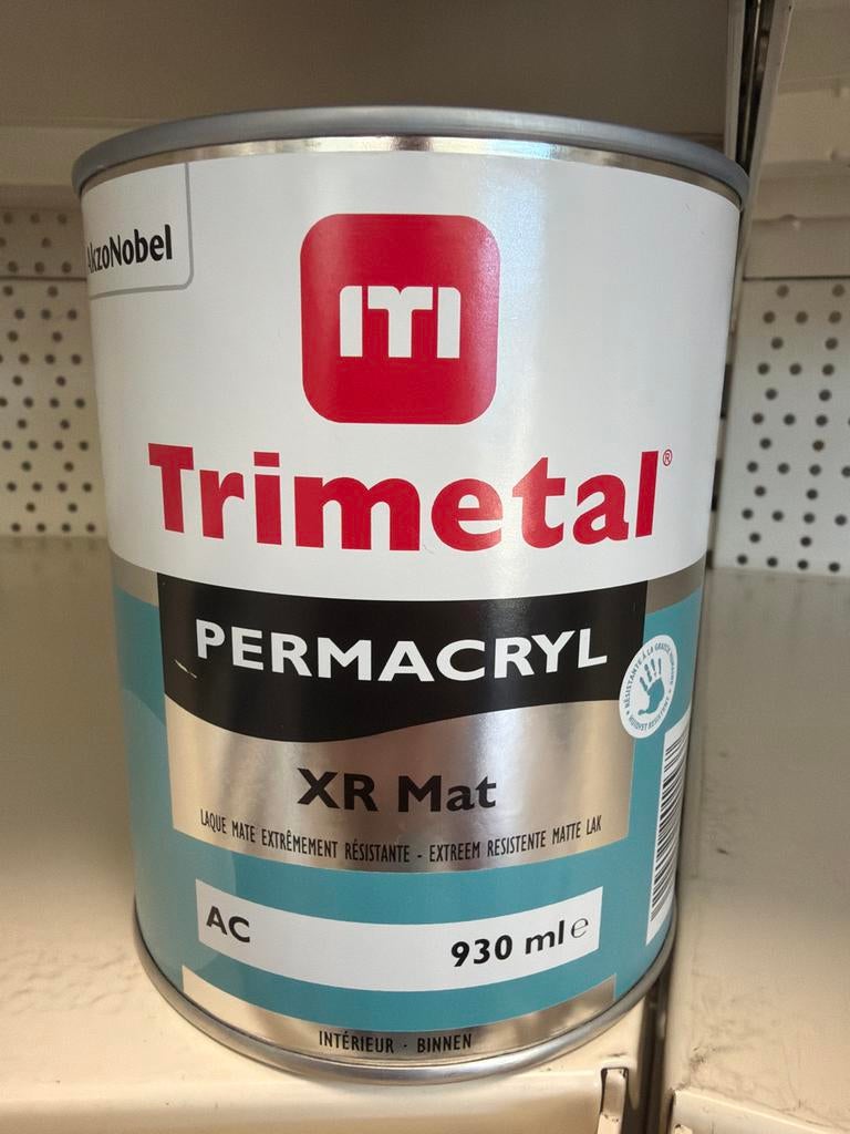 Trimetal Permacryl XR Mat Lak - Donkere Kleur 930ml, Ophalen of Verzenden, Nieuw