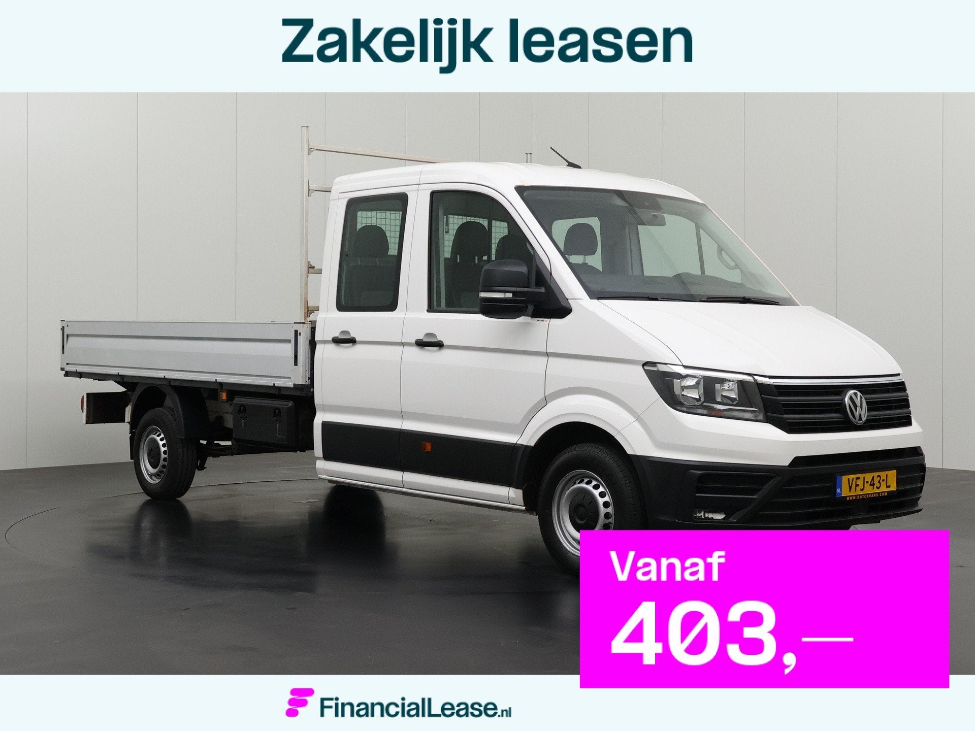 Volkswagen Crafter 2.0TDI 140PK Open Laadbak Dubbele Cabine, Dealer onderhouden, Gebruikt, Euro 6, 4 cilinders