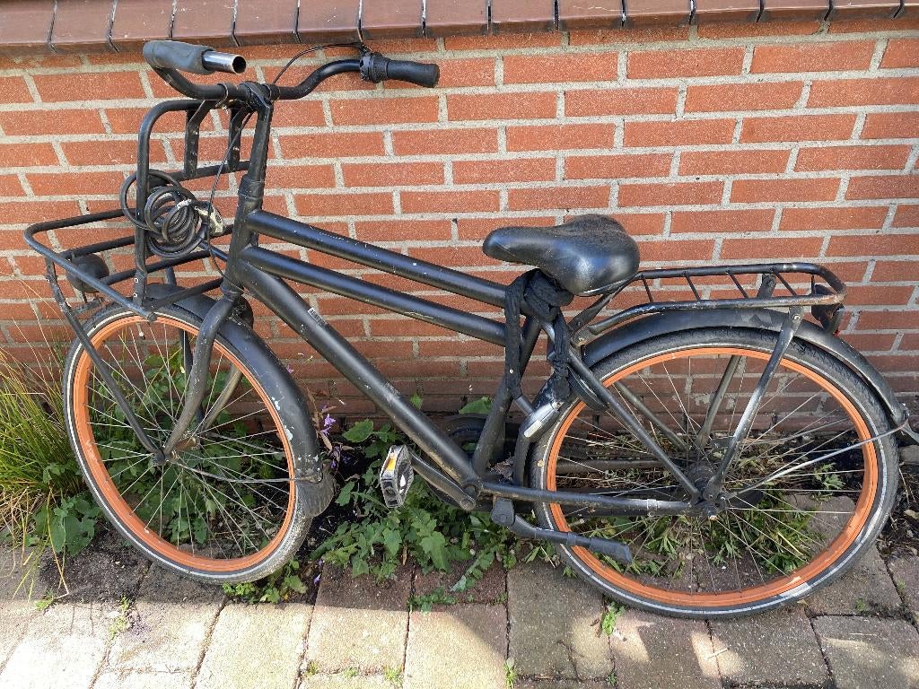 Jongensfiets met rekje, Terugtraprem, Gebruikt, Versnellingen, Ophalen