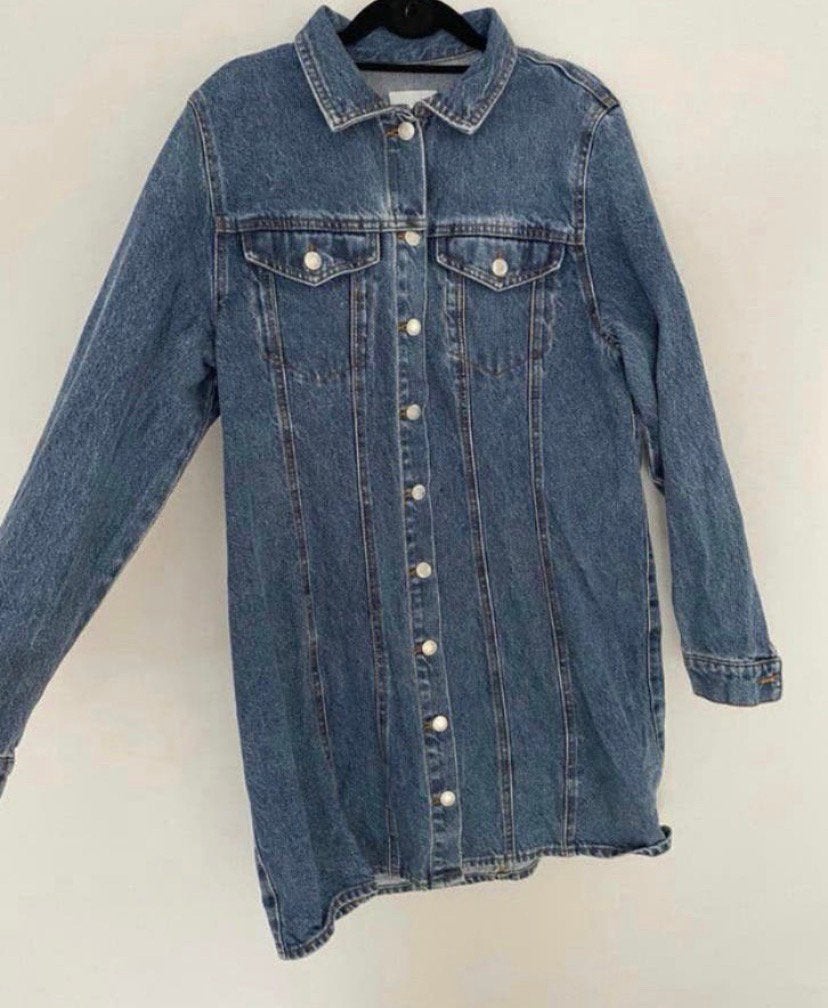 Spijkerjas H&M, maat L. Jurk / jurkje, H&M, Maat 42/44 (L), Zo goed als nieuw, Jasje