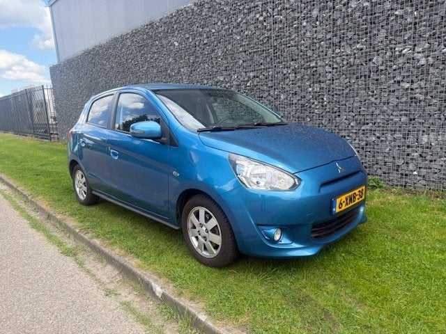 Mitsubishi Space Star 1.0 Intense Keyless/Airco (bj 2014), Auto's, Voorwielaandrijving, Euro 5, Blauw, Origineel Nederlands