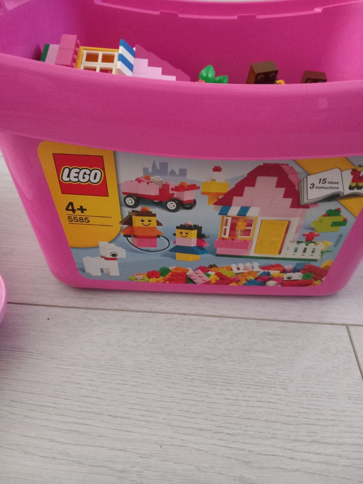 Lego 5585 Roze Bouwdoos + 2 spelletjes, Gebruikt, Lego, Ophalen of Verzenden, Complete set