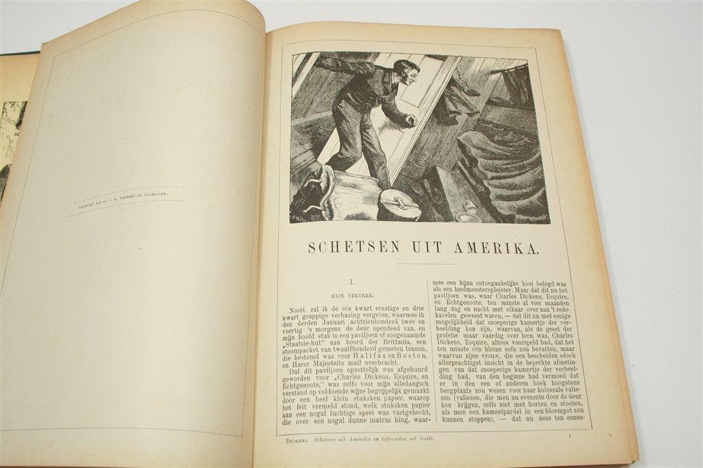 Schetsen Amerika & Italië — Dickens, Dalziel-Gravures 1888, Ophalen of Verzenden