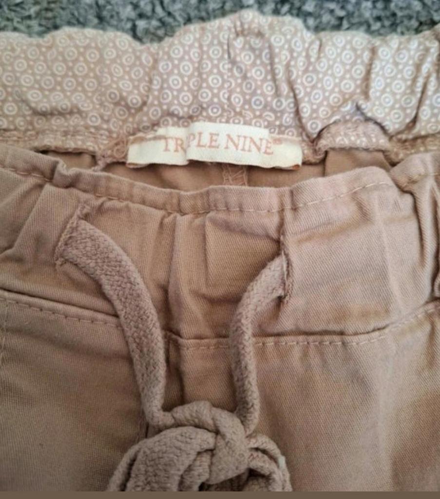 Triple Nine beige bermuda short met strikceintuur – maat S, Maat 38/40 (M), Triple Nine, Kort, Beige