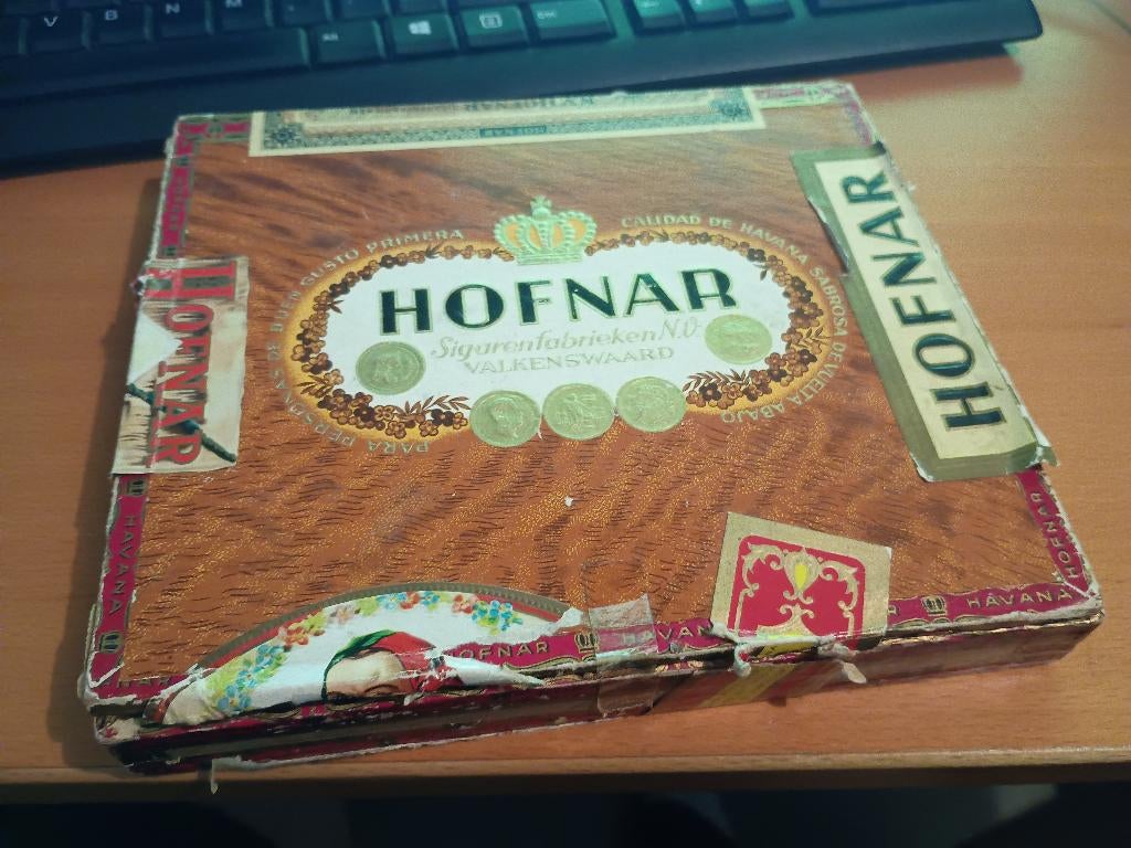 HOFNAR-CABANA kist 10 sigaren prijs 110 cent banderol 532 M, Verzenden, Gebruikt, Tabaksdoos of Verpakking
