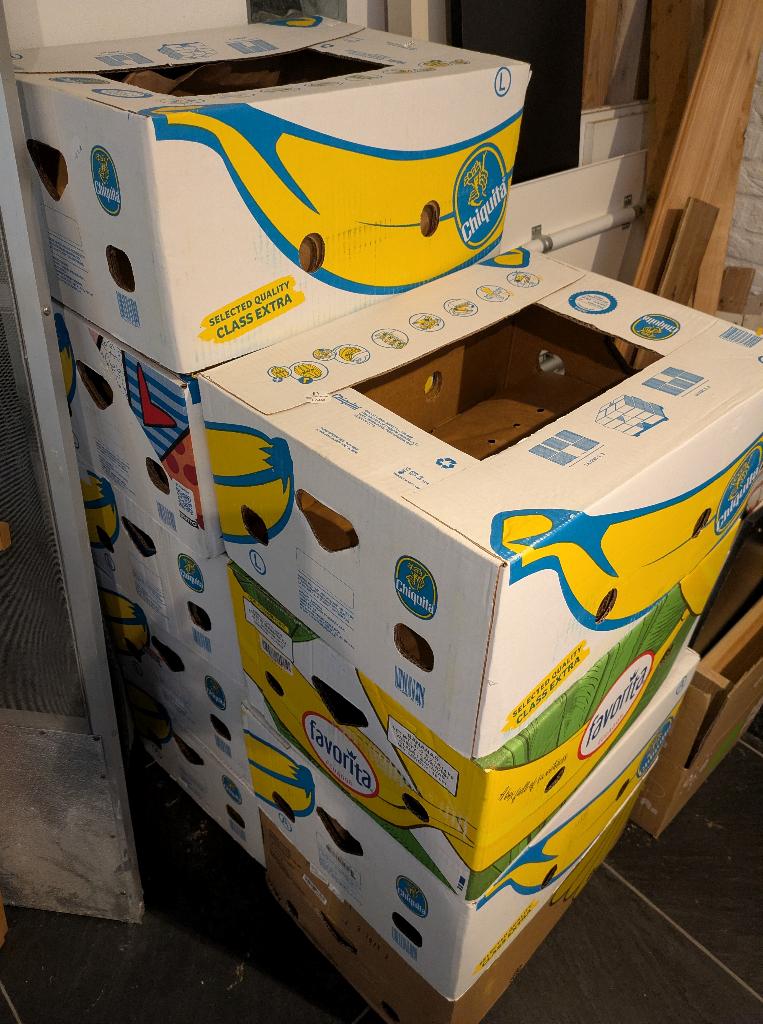 Bananendozen (9 stuks), Ophalen, 40 tot 60 cm, 50 tot 75 cm, Minder dan 35 cm