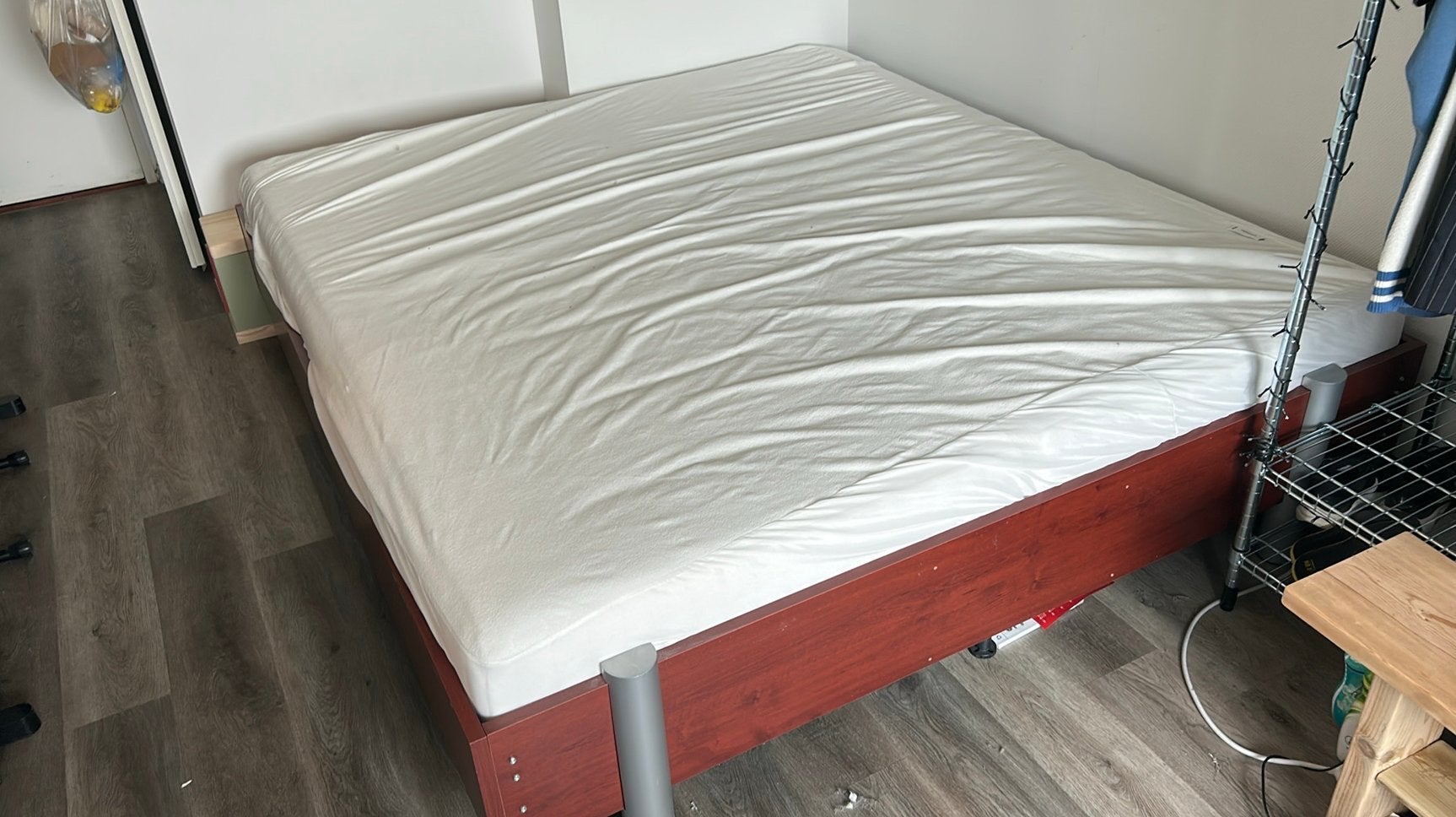 Gratis Auping tweepersoonsbed 180x200 inclusief matrassen, Ophalen, Gebruikt, Tweepersoons, 180 cm