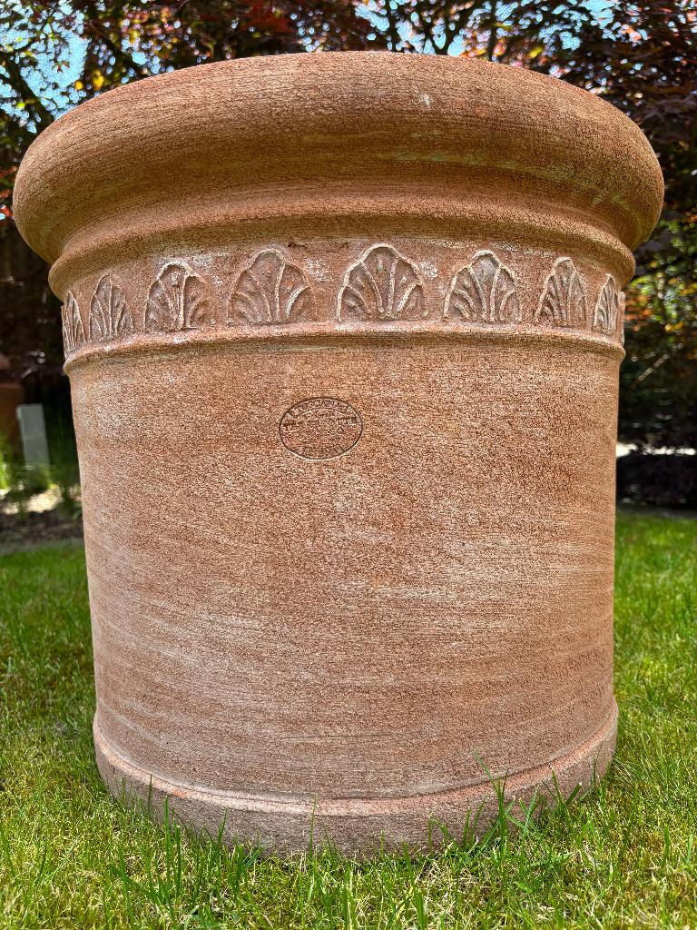 Grote Magnifieke Exclusieve Toscaanse Terracotta Bloempot, Tuin en Terras, Bloempotten, Ophalen, 40 cm of meer, Rond, Zo goed als nieuw