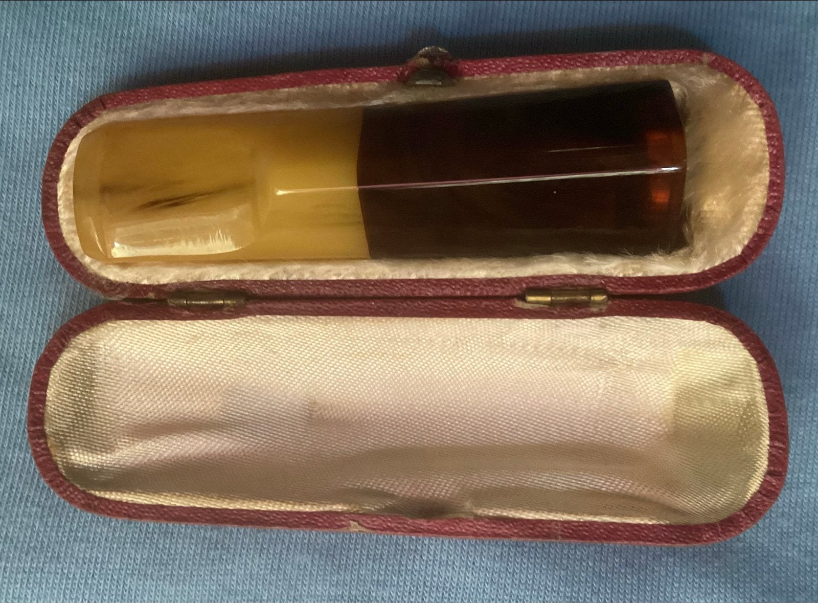 Vintage Sigaren pijpje met Etui - Amberkleurig, Verzenden, Gebruikt, Overige typen