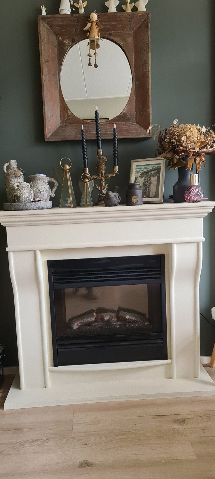 sfeerhaard elekrisch met verwarming, Huis en Inrichting, Haarden, Ophalen, Vrijstaande haard, Elektrische haard