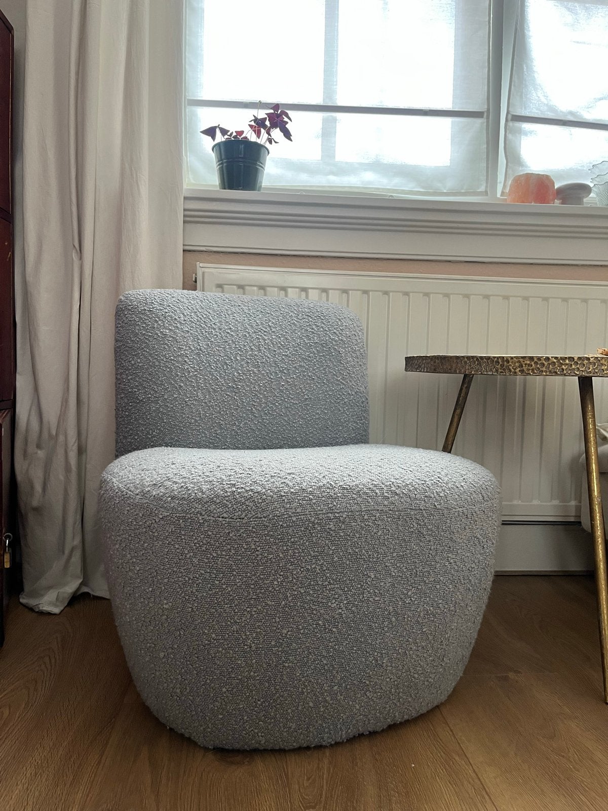 Bouclé fauteuil van Kwantum, Huis en Inrichting, Fauteuils, Ophalen, 75 tot 100 cm, Zo goed als nieuw, Stof