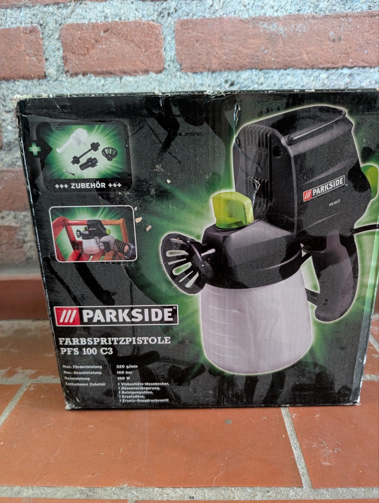 Parkside Verfspuitpistool PFS 100 C3 - Nieuw in doos, Ophalen of Verzenden, Nieuw, Overige typen