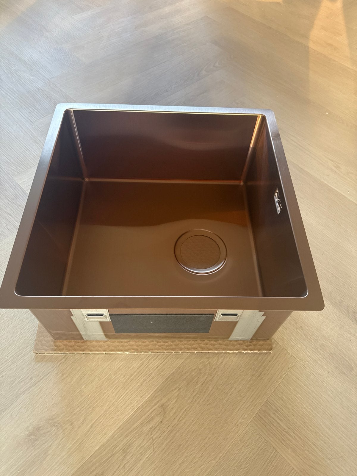 Lanesto koperen spoelbak 400x400 - Nieuw in doos, Ophalen, Overige typen, Goud, Nieuw