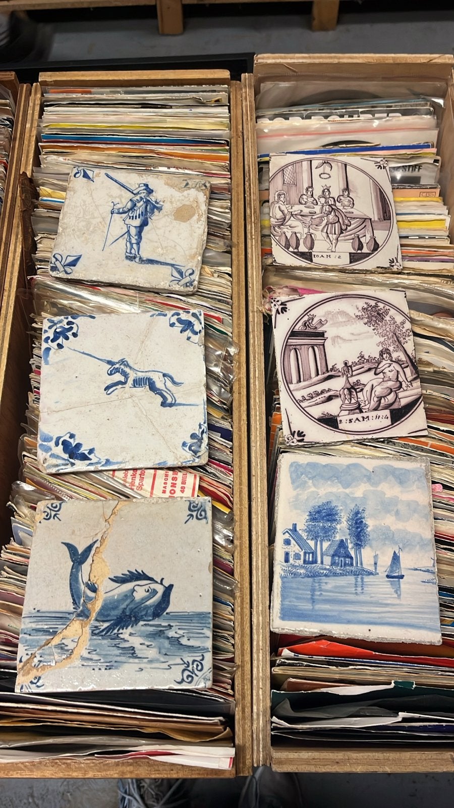 Antieke Delfts Blauwe Tegels - Diverse Motieven, Ophalen