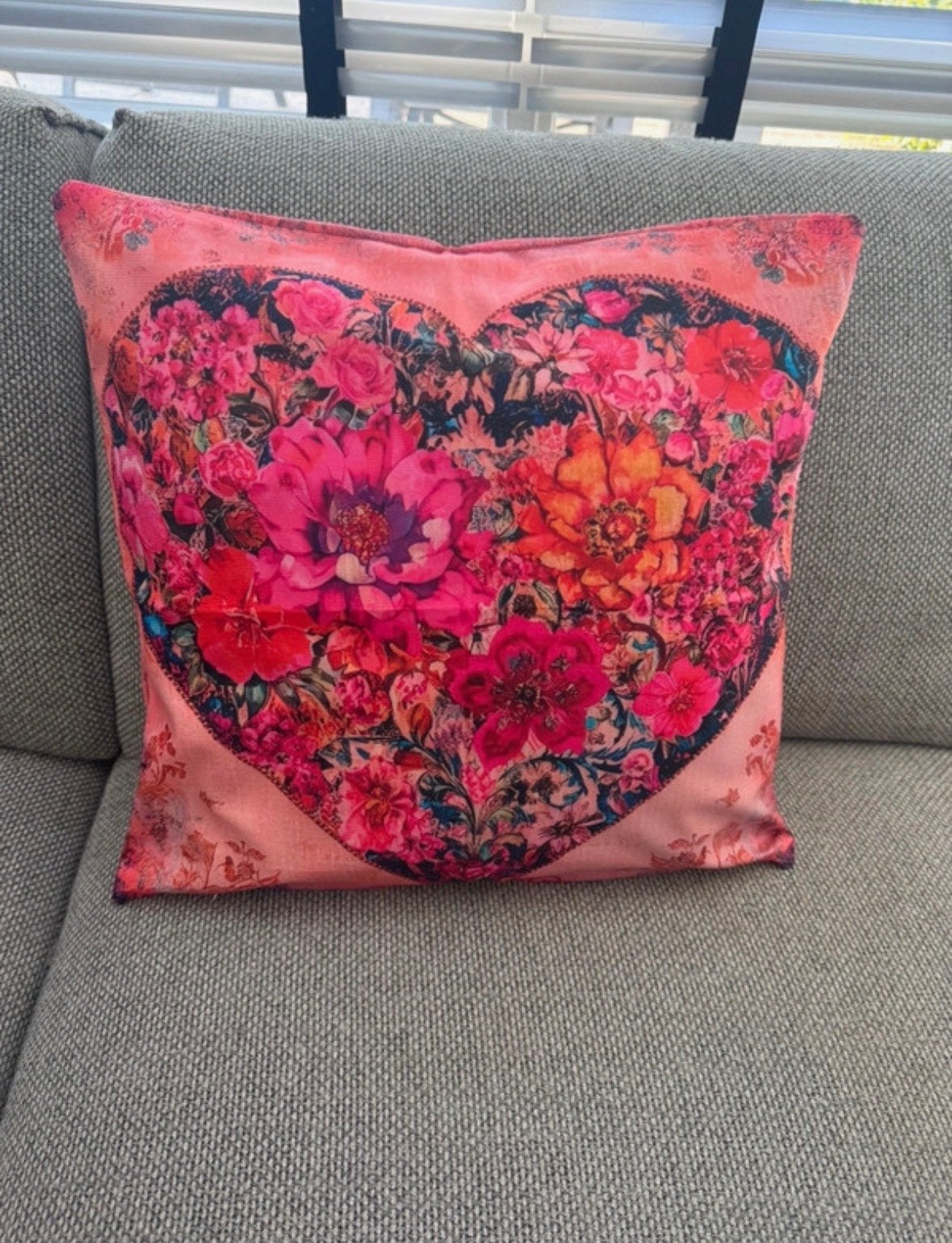 Ibiza Stijl Kussenhoes met Hartmotief - 45x45cm, Meerkleurig, Nieuw, Ophalen of Verzenden, Dubbelzijdig