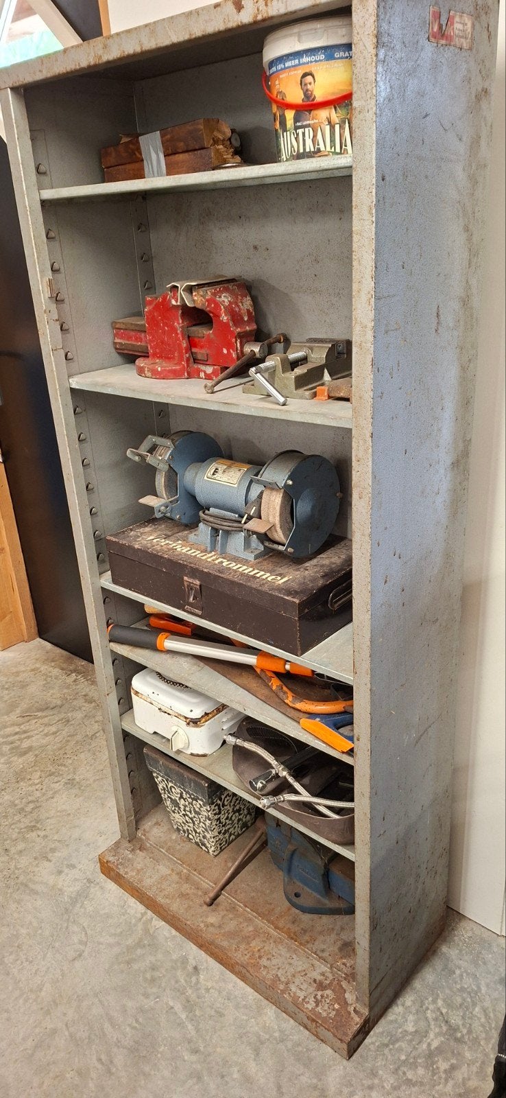 Robuuste stalen stellingkast H 160 x B 69 x D 28 cm, Ophalen, Gebruikt