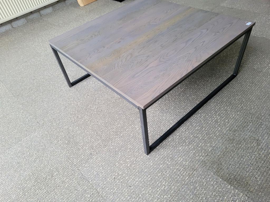 2 stuks nieuwe vergrijsde massief eiken salontafels, 100 tot 150 cm, Vierkant, Nieuw, 50 tot 100 cm