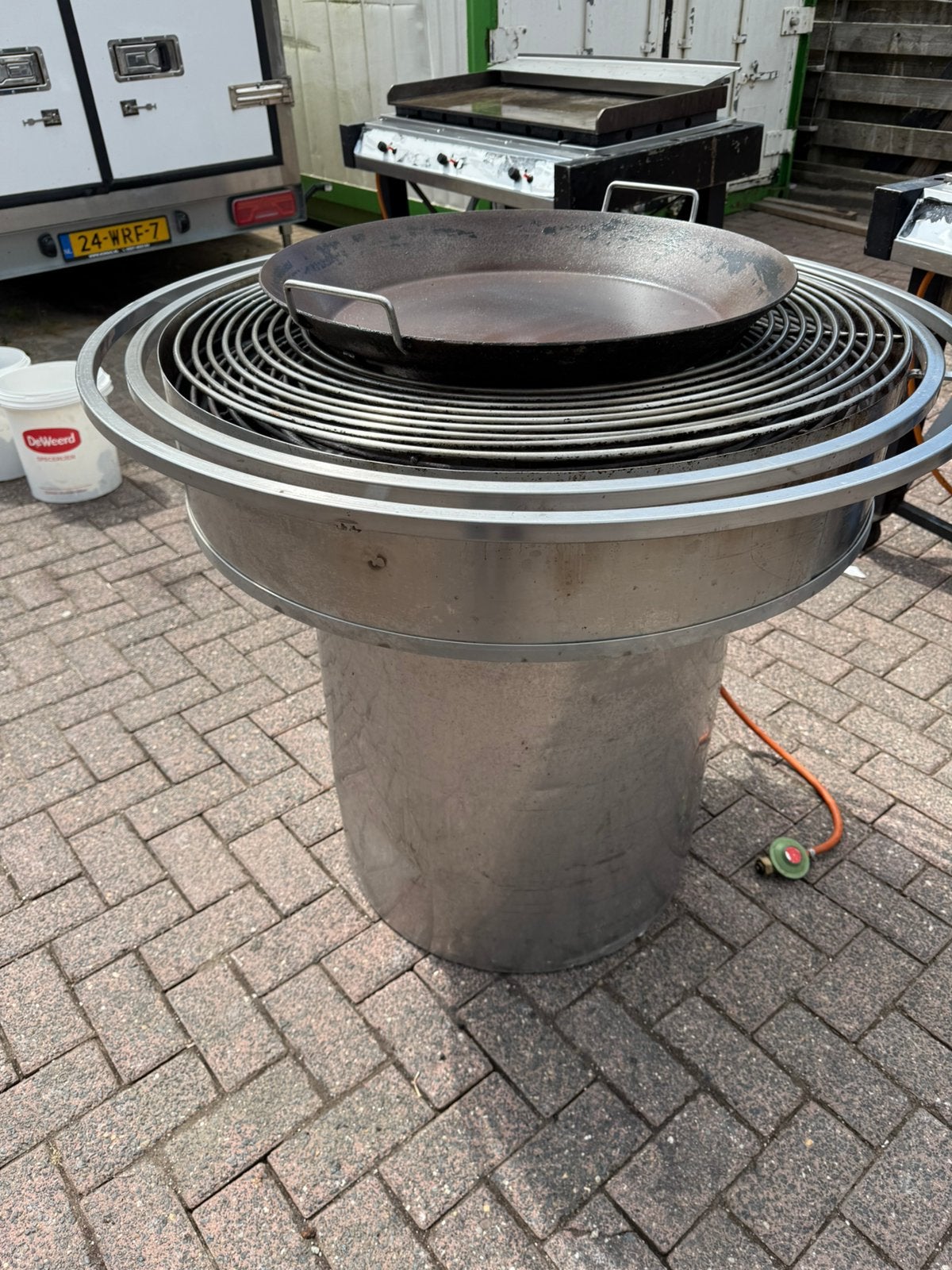 Super mooie gas  BBQ met pan en lavasteen. Ivas Hendi, Ophalen of Verzenden