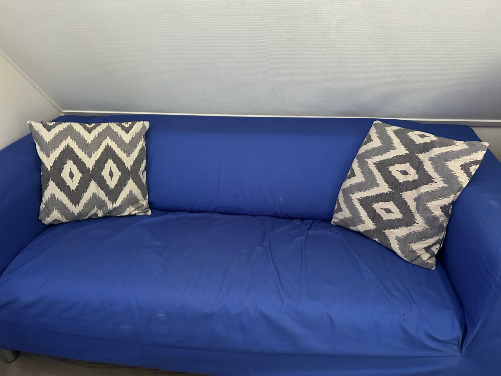 IKEA blauwe bank, Ophalen, Gebruikt, Driepersoons, 75 tot 100 cm