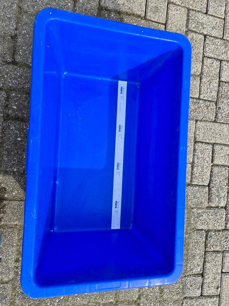 Blauwe meetbak voor vissen
