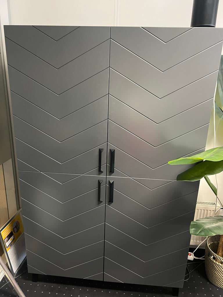 Set van 2 kasten - lage en hoge kast, Huis en Inrichting, Kasten | Dressoirs, Ophalen, Gebruikt, 200 cm of meer, 25 tot 50 cm