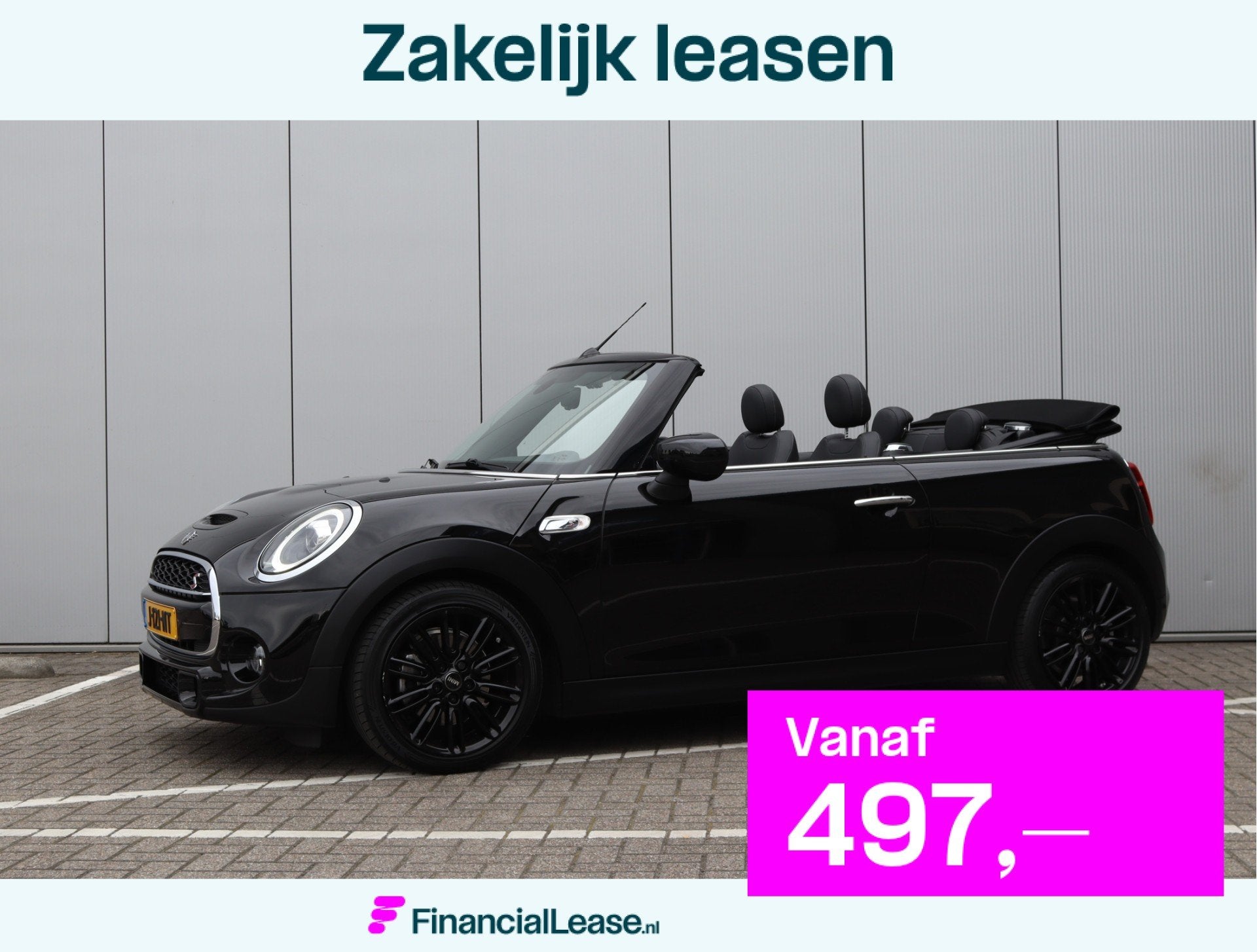 MINI Cooper S Cabrio 2.0 Hammersmith | Leder | Keyless | LED, Gebruikt, 4 stoelen, Zwart, Bedrijf