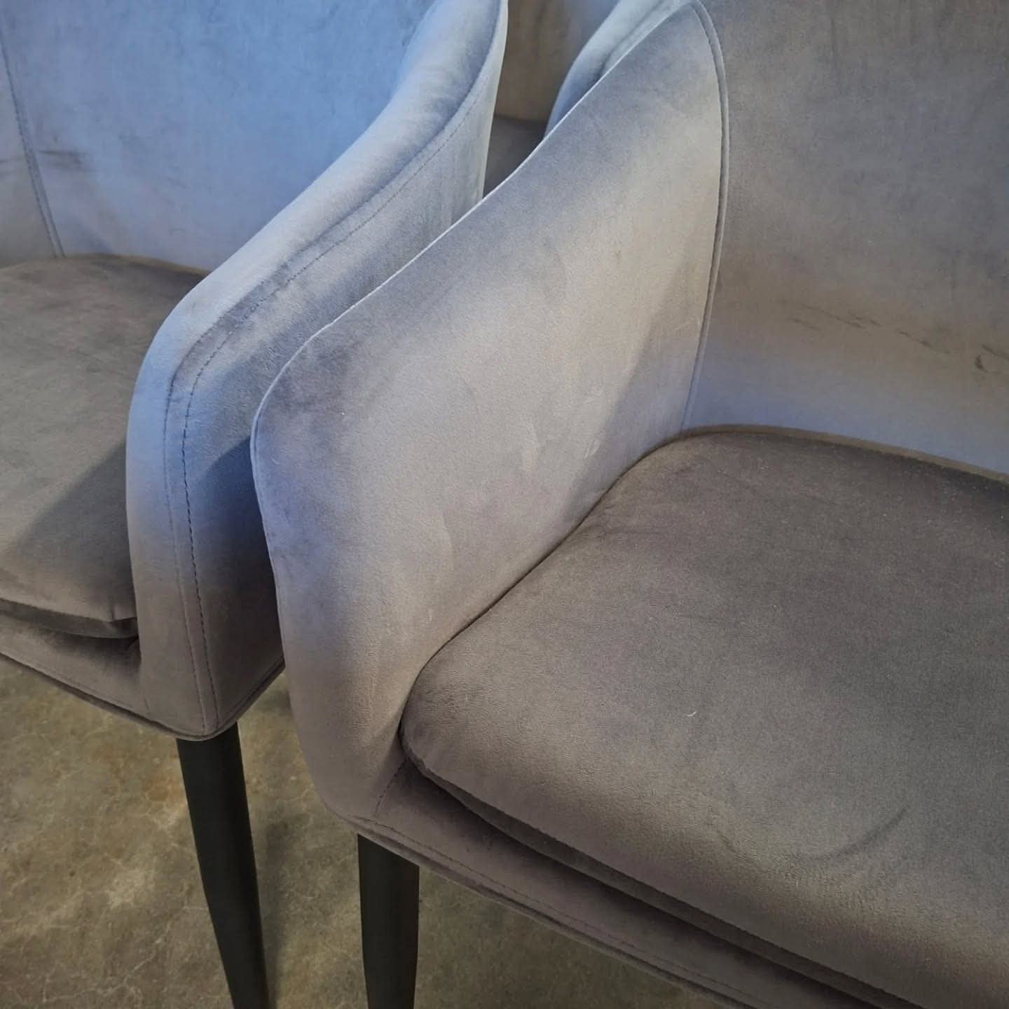 Set van 6 Eetkamerstoelen Yuniesky Velvet Grijs van ZILT, Ophalen, Overige materialen, Onbekend, Zilt