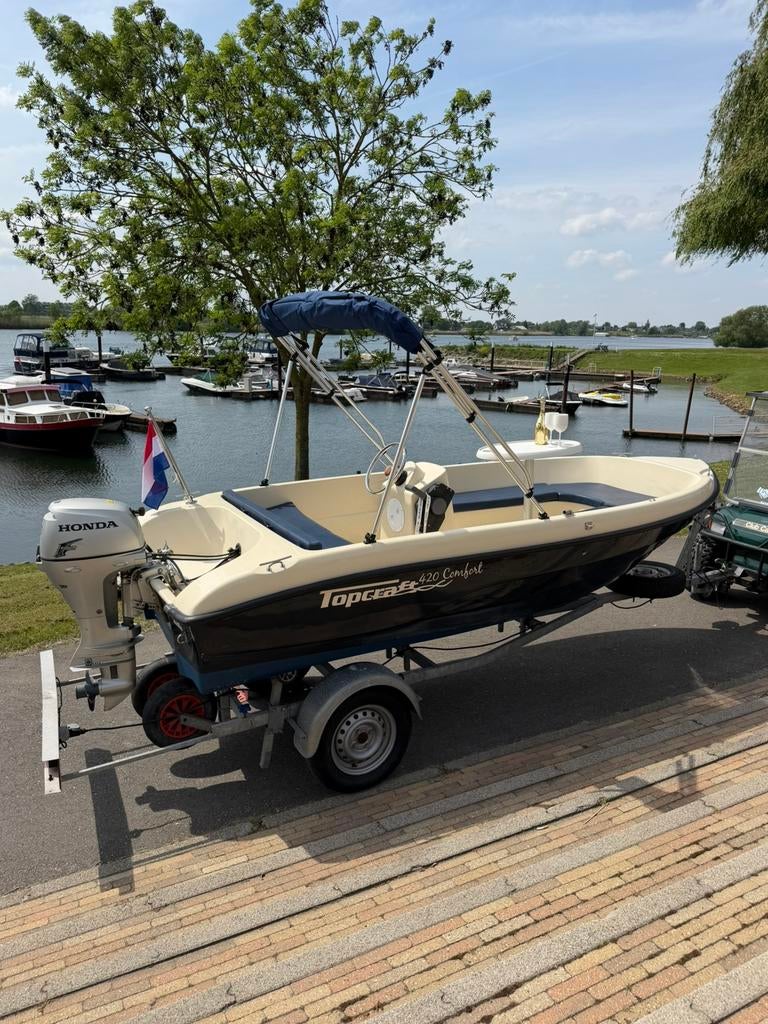 Topcraft 420 comfort inc honda 10pk en trailer