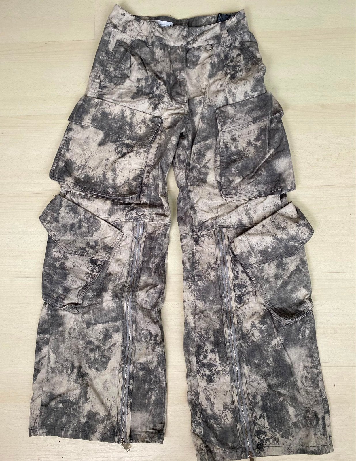 Zara Cargo Broek - Tie-dye en Denim Stijlen, Kleding | Dames, Broeken en Pantalons, Zara, Ophalen of Verzenden, Maat 34 (XS) of kleiner