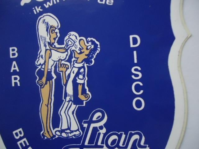 sticker oud LIAN DISCO strip cafe bar dancing bergeijk, Verzenden, Zo goed als nieuw, Bedrijf of Vereniging