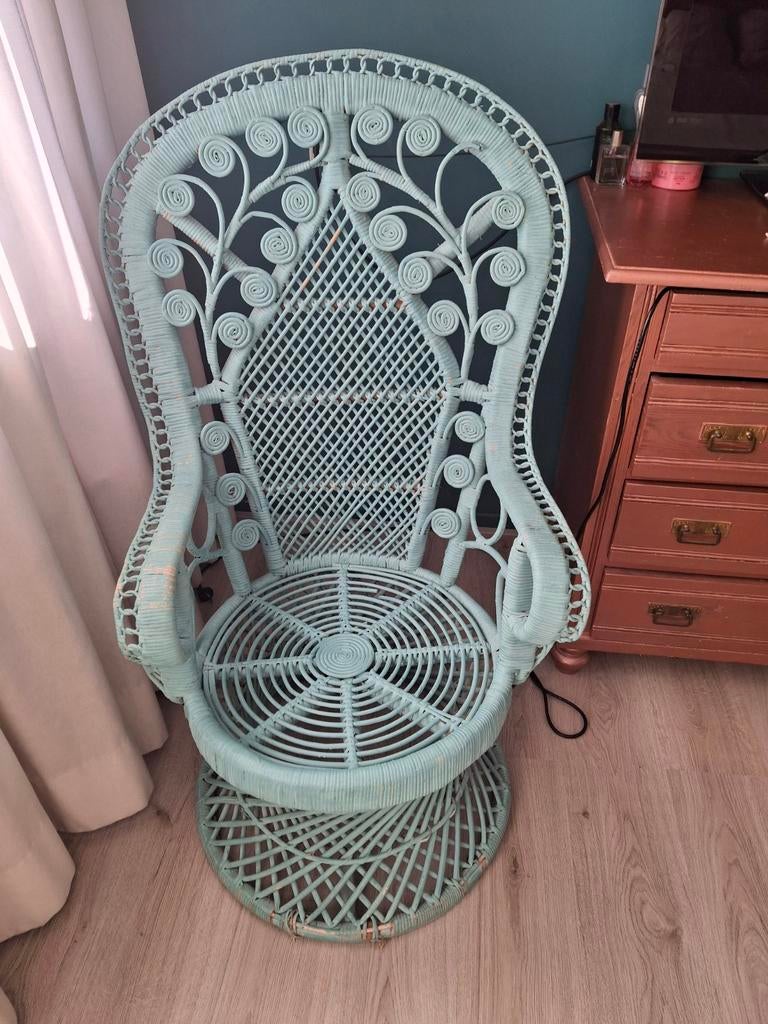 Rotan pauwstoel, Ophalen, Gebruikt, Overige kleuren, Vintage