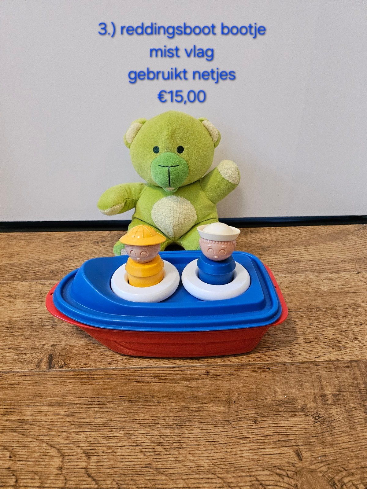3.) Tupperware tuppertoys reddingsboot bootje mist vlag nr 3, Ophalen of Verzenden, Gebruikt, Overige kleuren, Overige typen