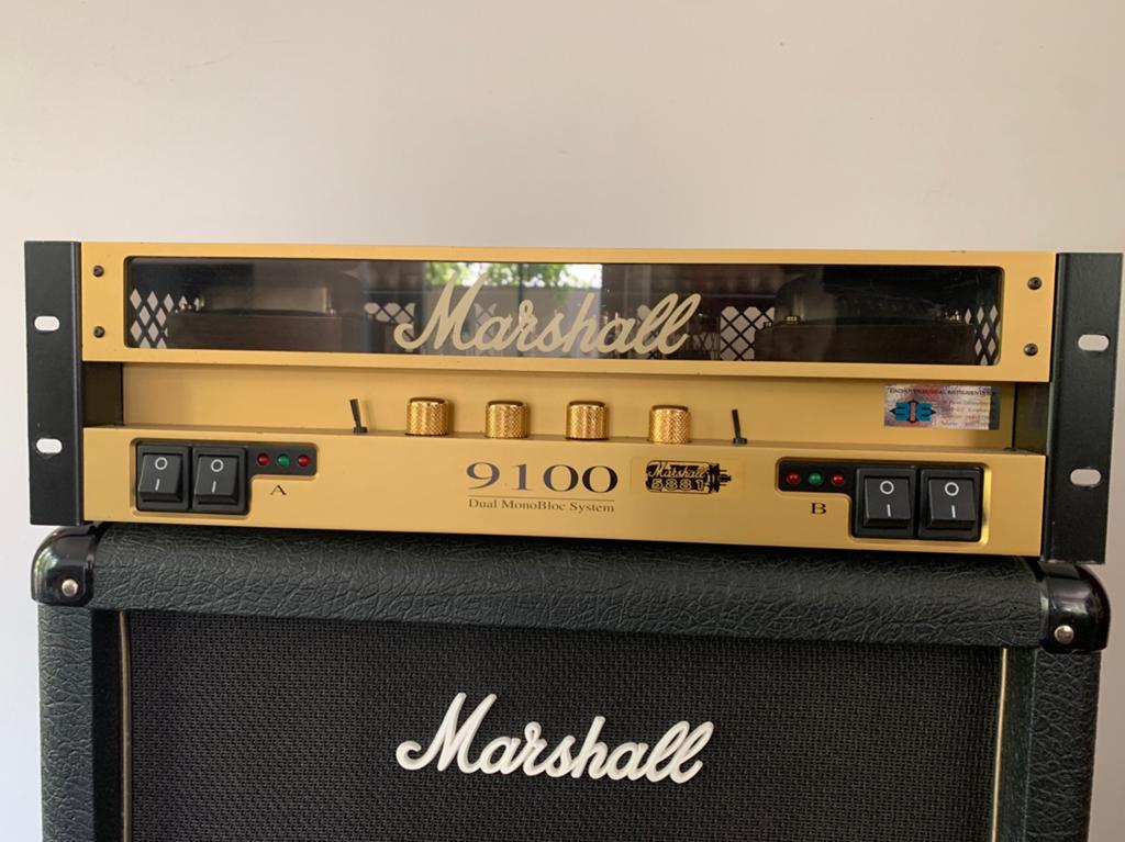 Marshall Buizen Eindversterker. + 2 x Speakerkabinet, Ophalen of Verzenden, Gebruikt