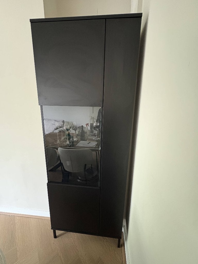 Vitrine Kast Queen - Meubella, Ophalen, Met deur(en), 50 tot 100 cm, Zo goed als nieuw
