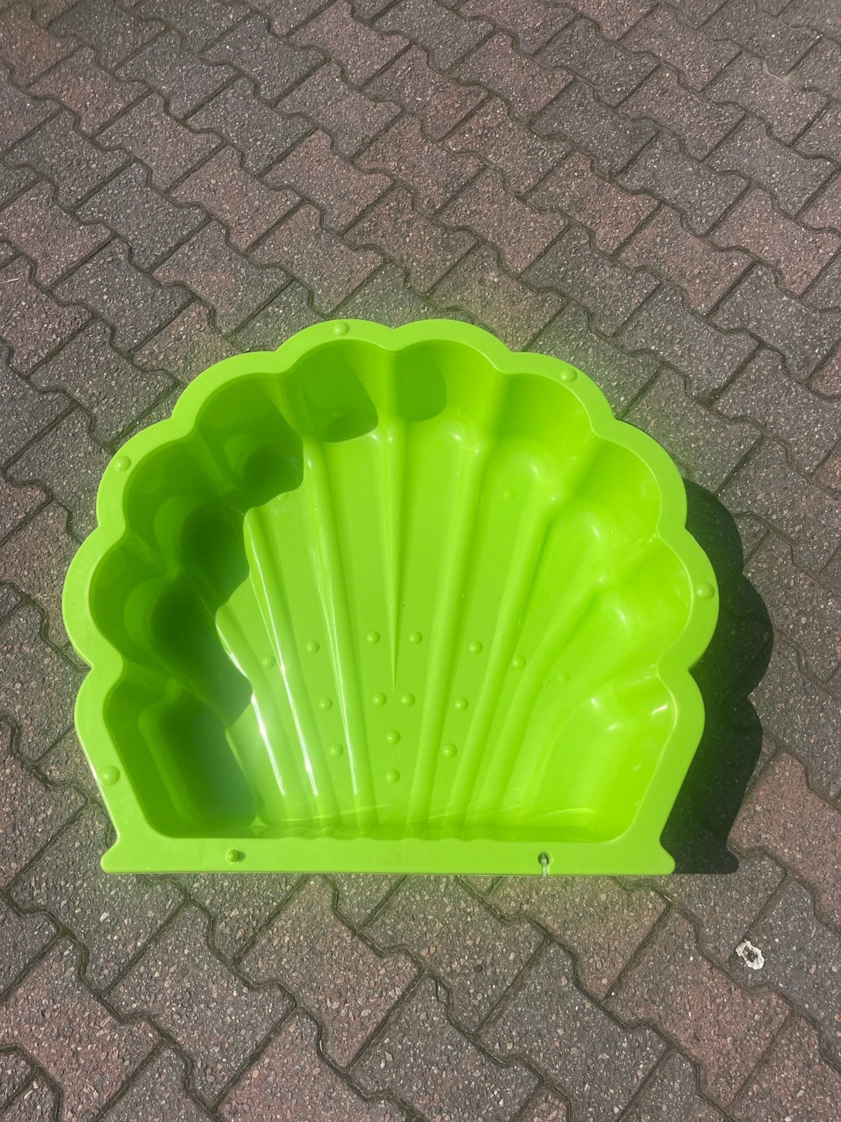 Zandbak en waterschelp groen met deksel - 87x78 cm, Ophalen, Gebruikt