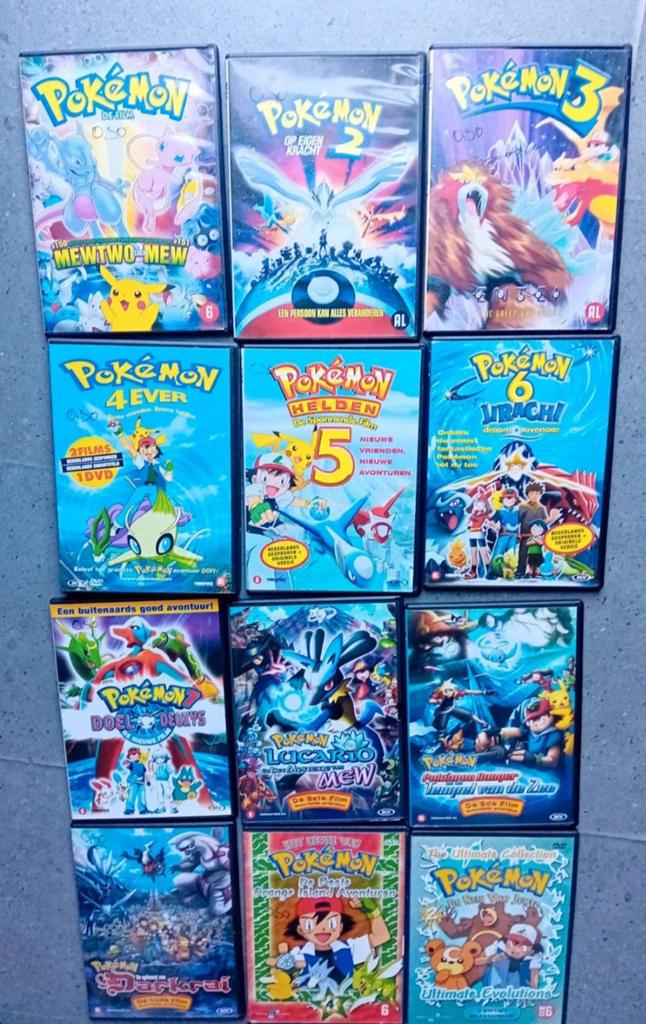 13 Pokemon dvd's deel 1 t/m 10, Gebruikt, Tekenfilm, Ophalen of Verzenden, Alle leeftijden