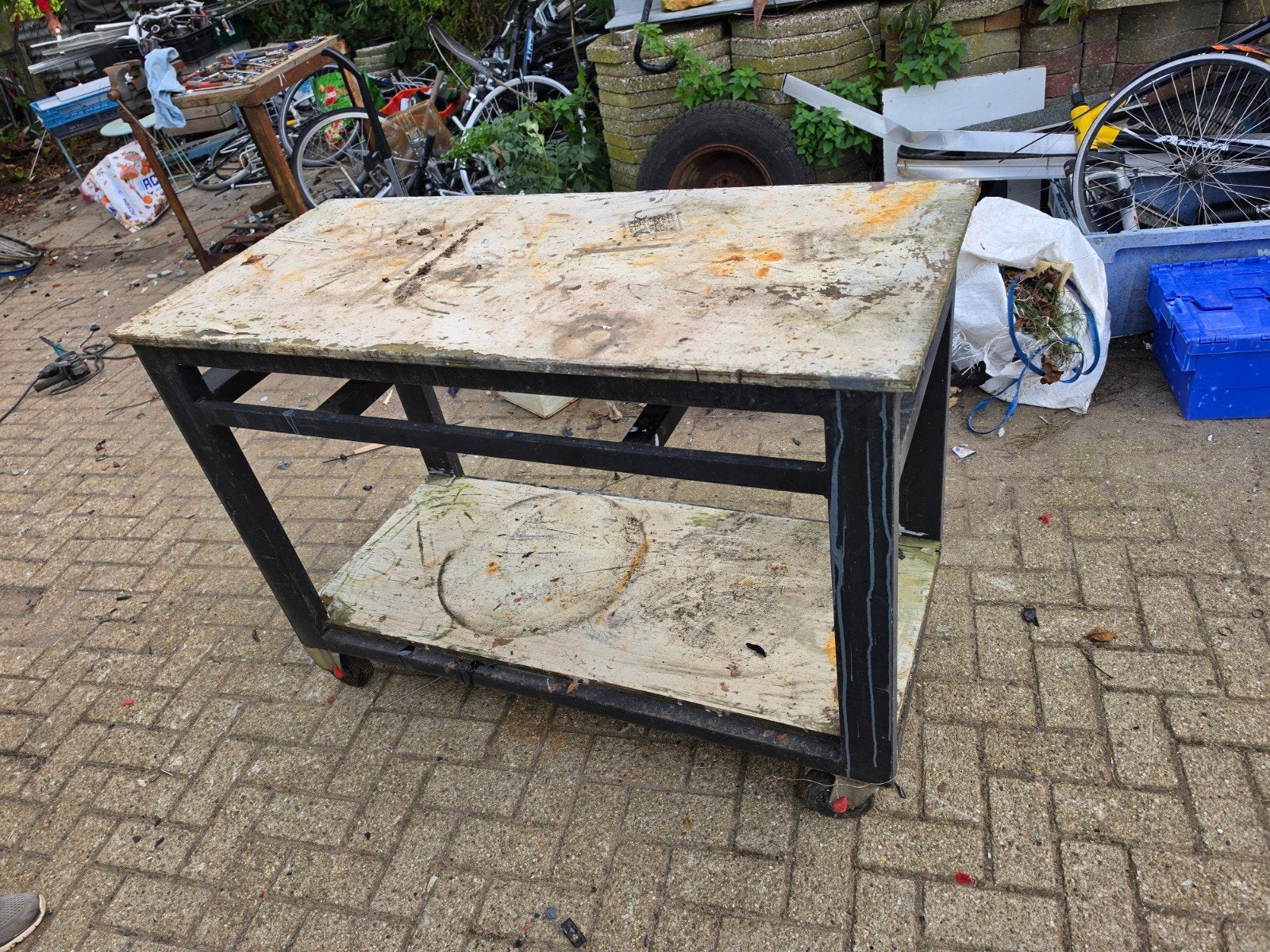 werkbank 130x60  met wielen, Doe-het-zelf en Verbouw, Ophalen