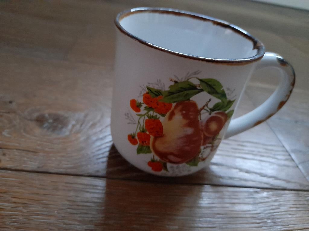 NIEUW MOK MET FRUIT DESSIN, Nieuw, Ophalen of Verzenden, Overige stijlen, Kop(pen) en/of Schotel(s)