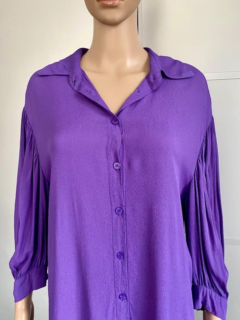 J451 Lange blouse maat M=38/40 top paars, Maat 38/40 (M), Paars, Ophalen of Verzenden, Zo goed als nieuw