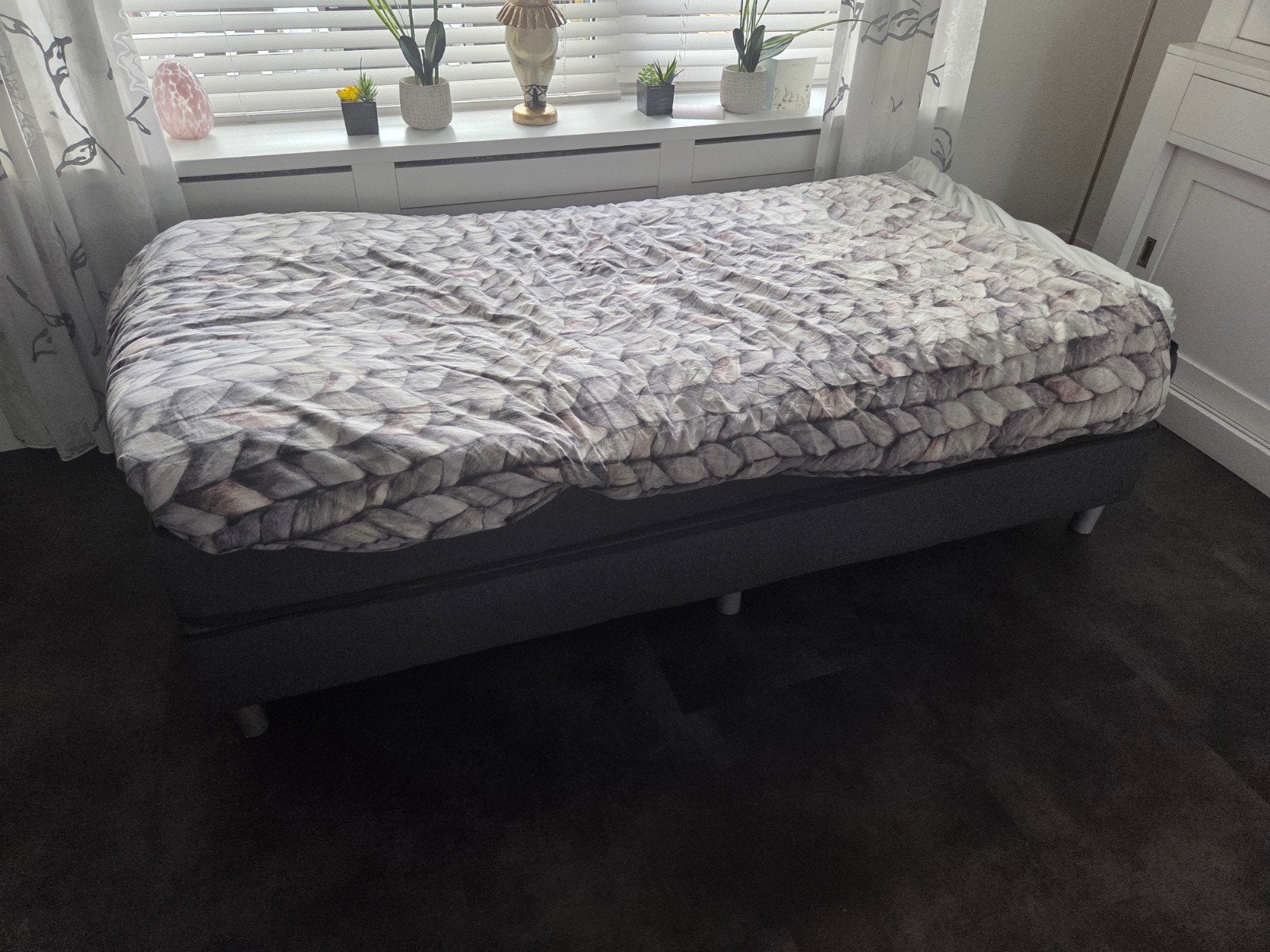 IKEA Boxspring met Topper - Zo goed als nieuw, Ophalen, 90 cm, Eenpersoons, Zo goed als nieuw